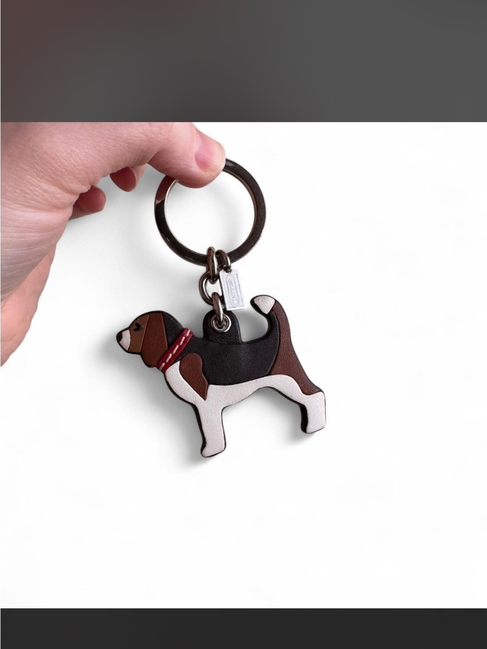 Coach Leather Beagle Keychain